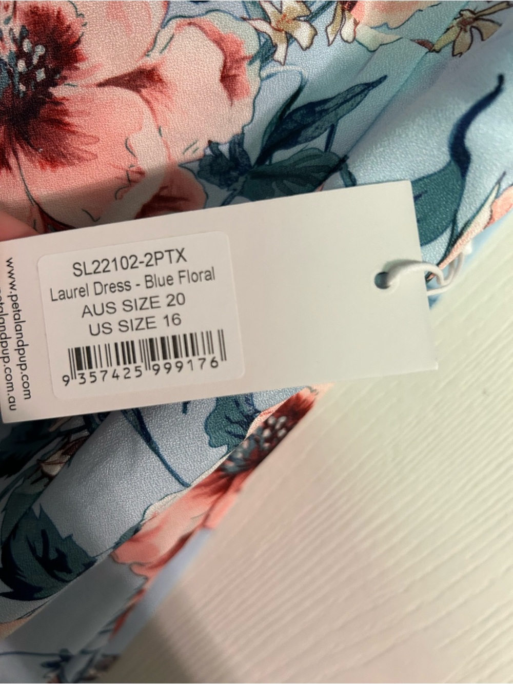 Petal & Pup Light Blue Midi Dress with Pink Floral Print - Picture 2 of 3